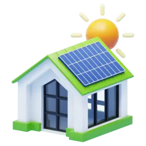 Eco-friendly house with solar panels