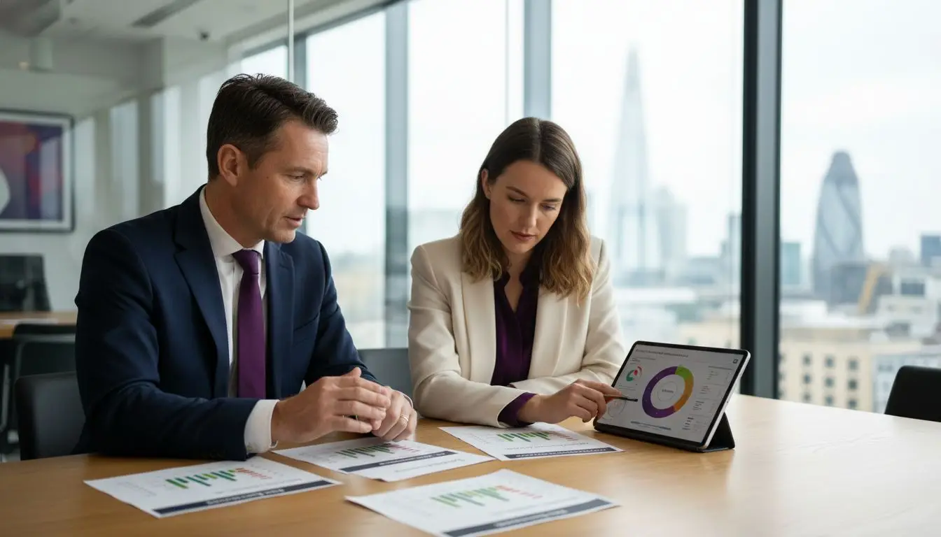 Business meeting with epc data presentation.