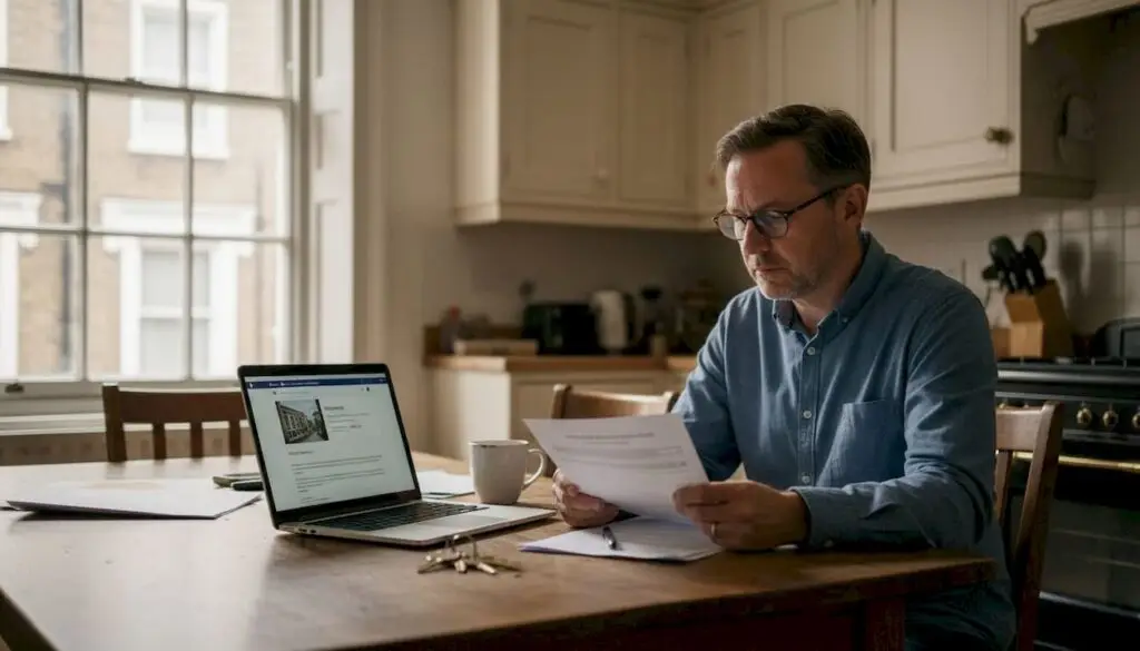 Landlord reviewing EPC in London kitchen