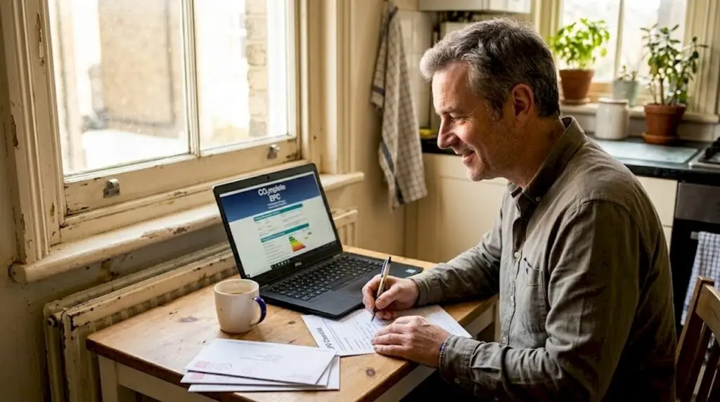 Landlord reviewing EPC checklist in London flat