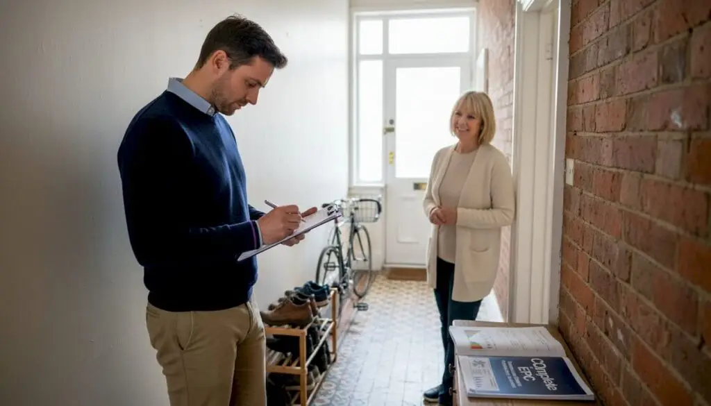 EPC assessor evaluating London home's hallway