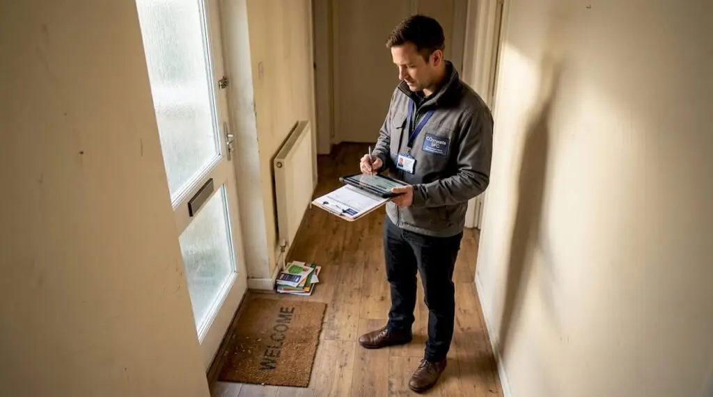 Assessor evaluating London flat for EPC