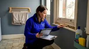 Energy assessor inspecting home for EPC