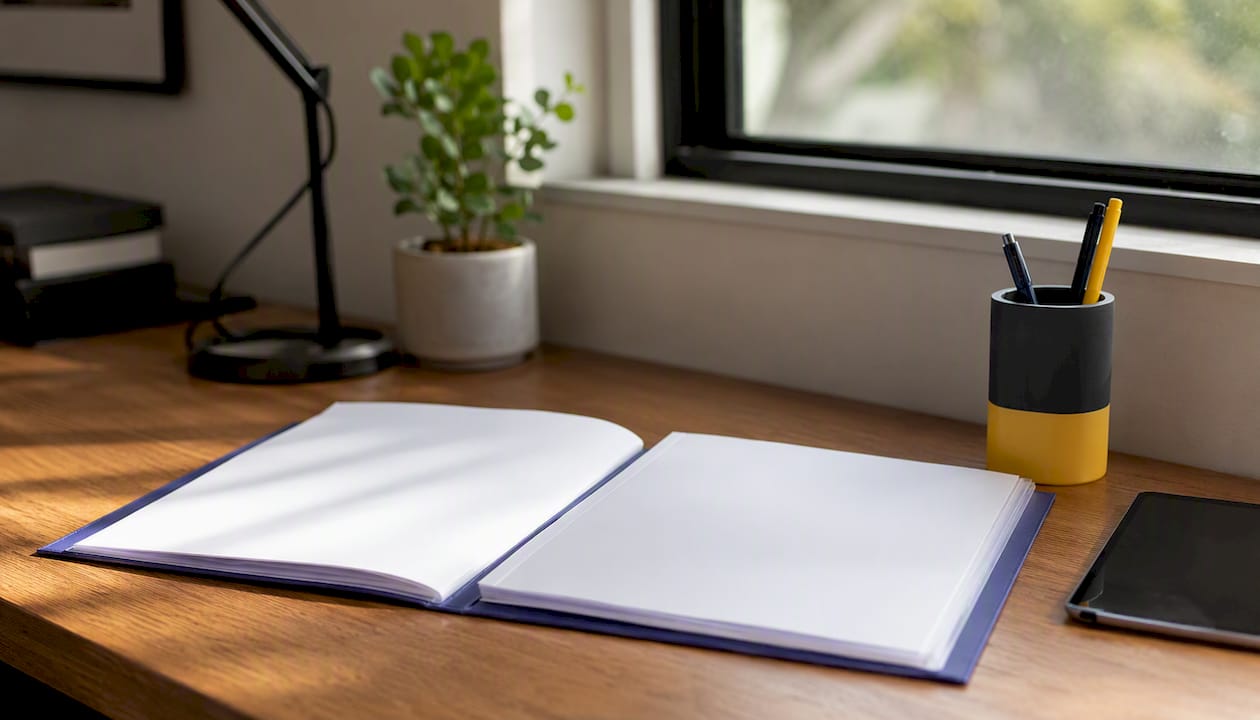 Solar panel MCS certificates folder on desk
