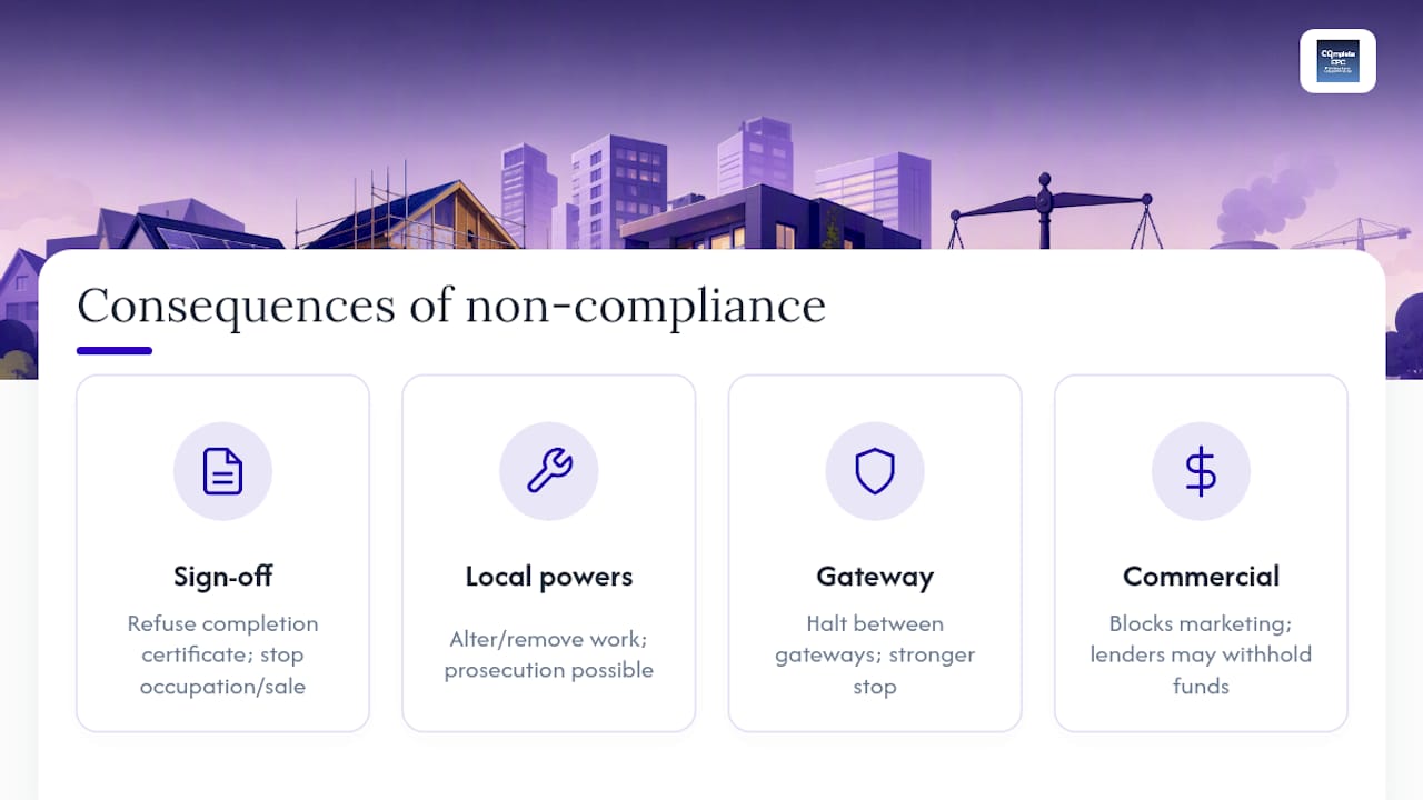 What happens if a project doesn't comply? — overview diagram