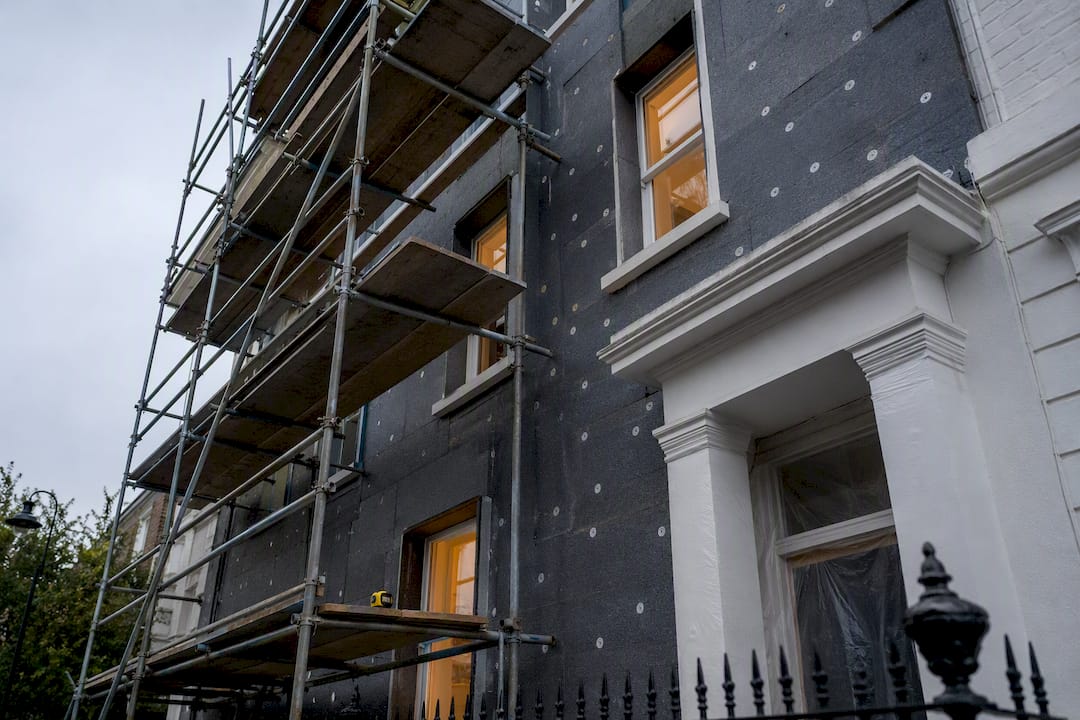 Rental townhouse prepared for insulation work