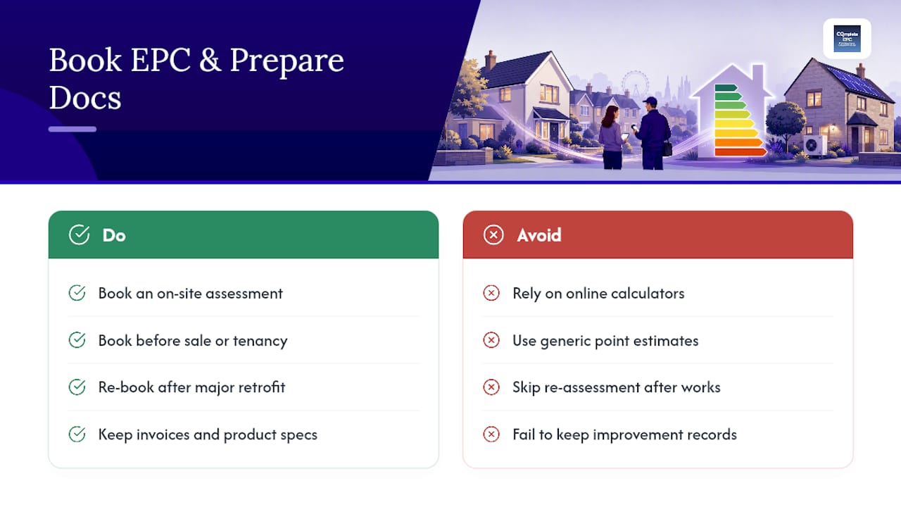 Book an assessment or plan your next improvement — overview diagram