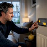 Homeowner checking smart energy display