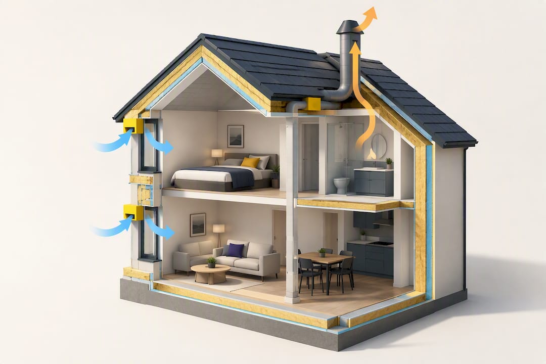 Illustration of insulation and home airflow