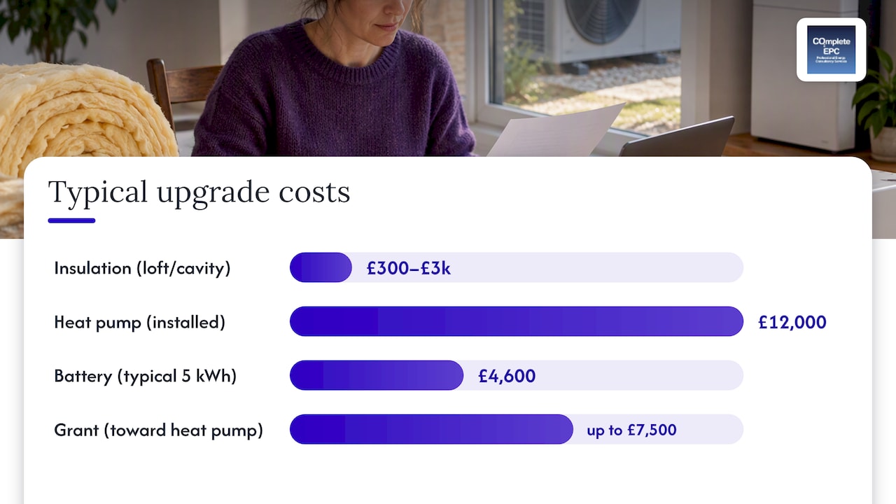 Comparison of home energy upgrade costs