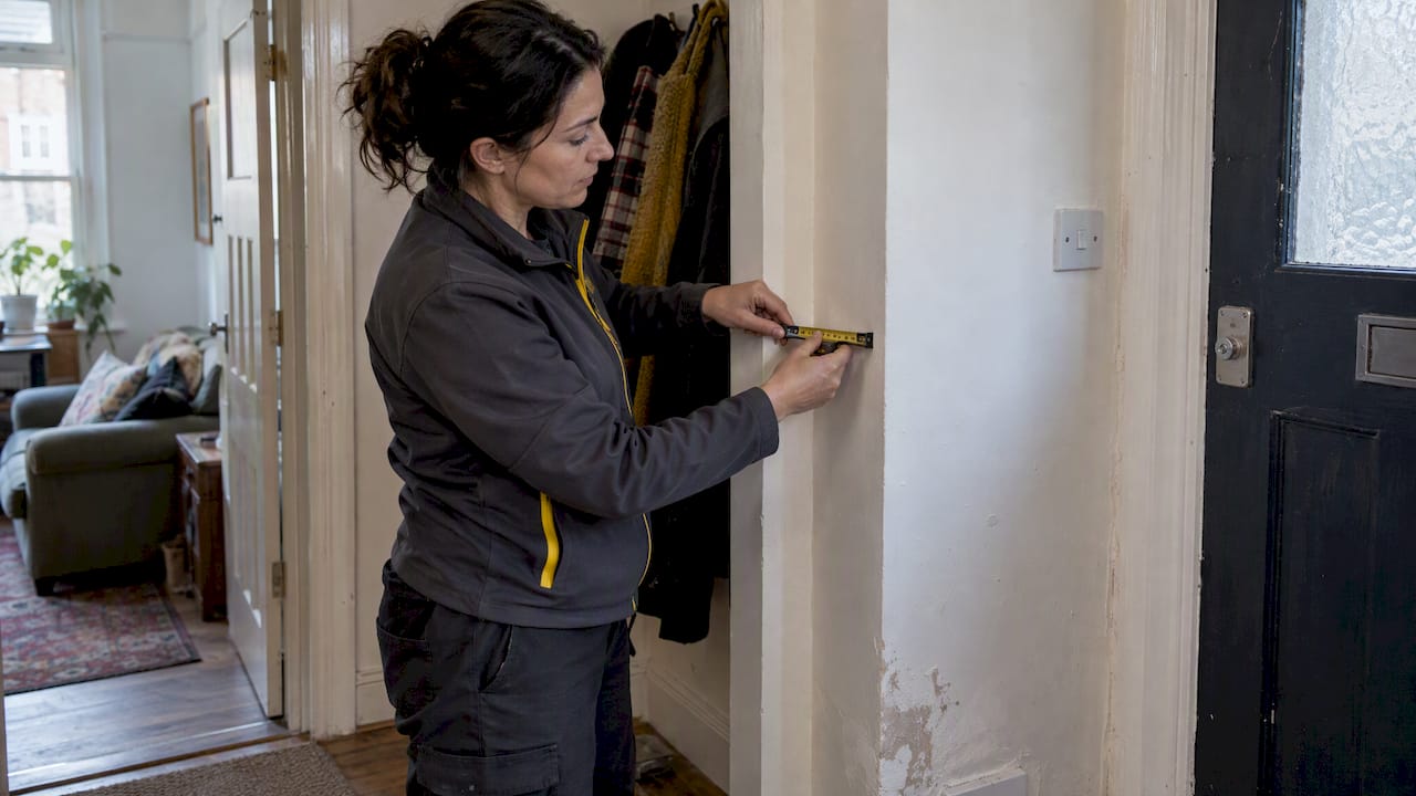 EPC assessor checking a North London rental home