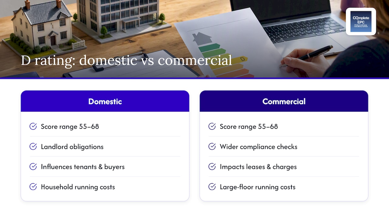 Shared D score range and domestic commercial contexts