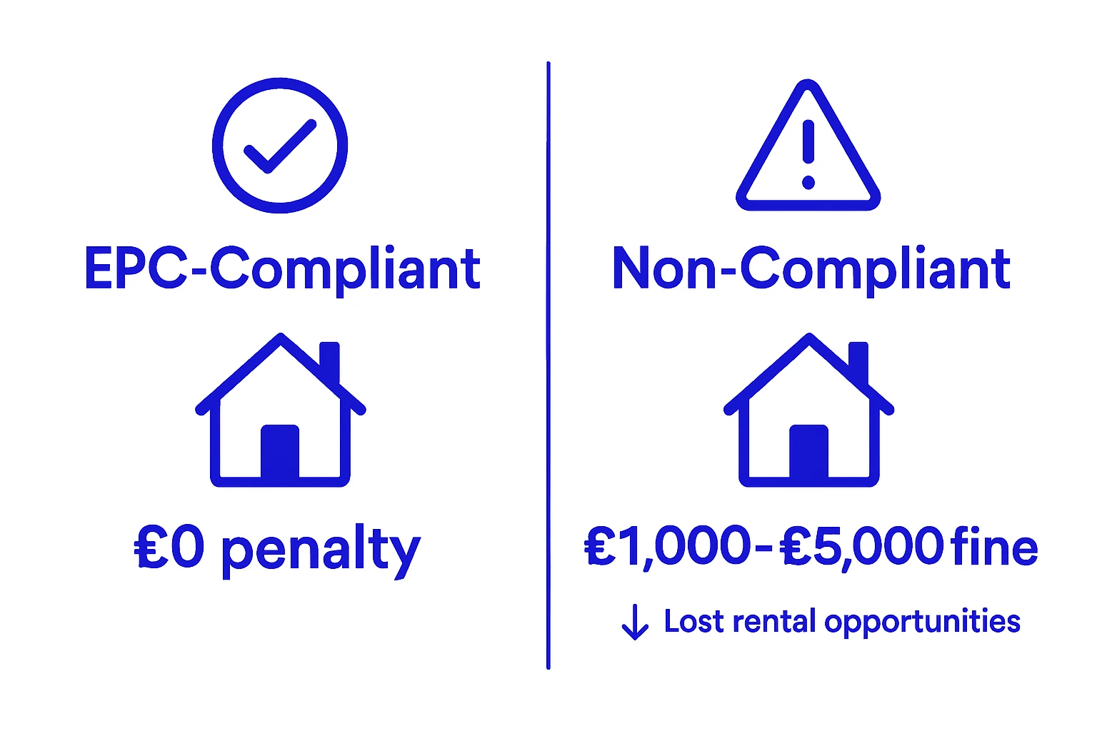 Infographic comparing EPC compliance penalties