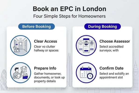 Infographic four step EPC booking process