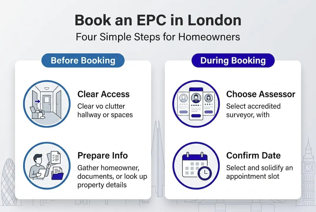 Infographic four step EPC booking process
