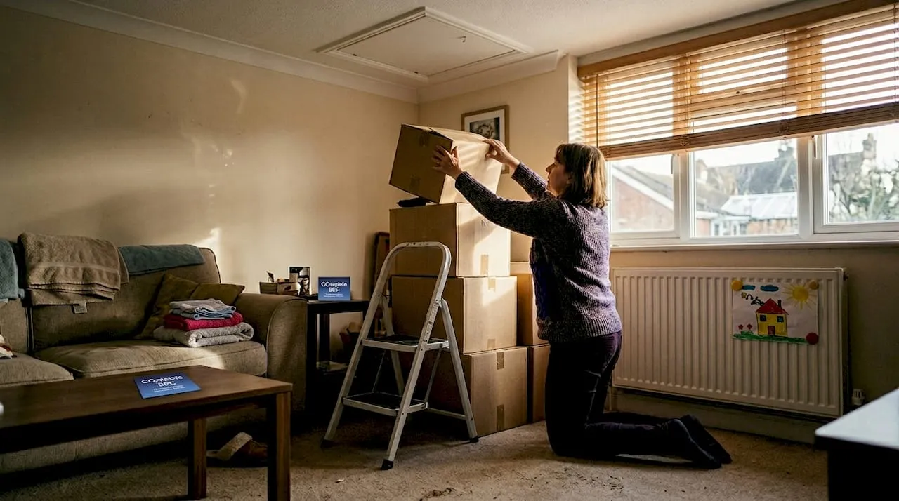 Woman preparing property for EPC home check