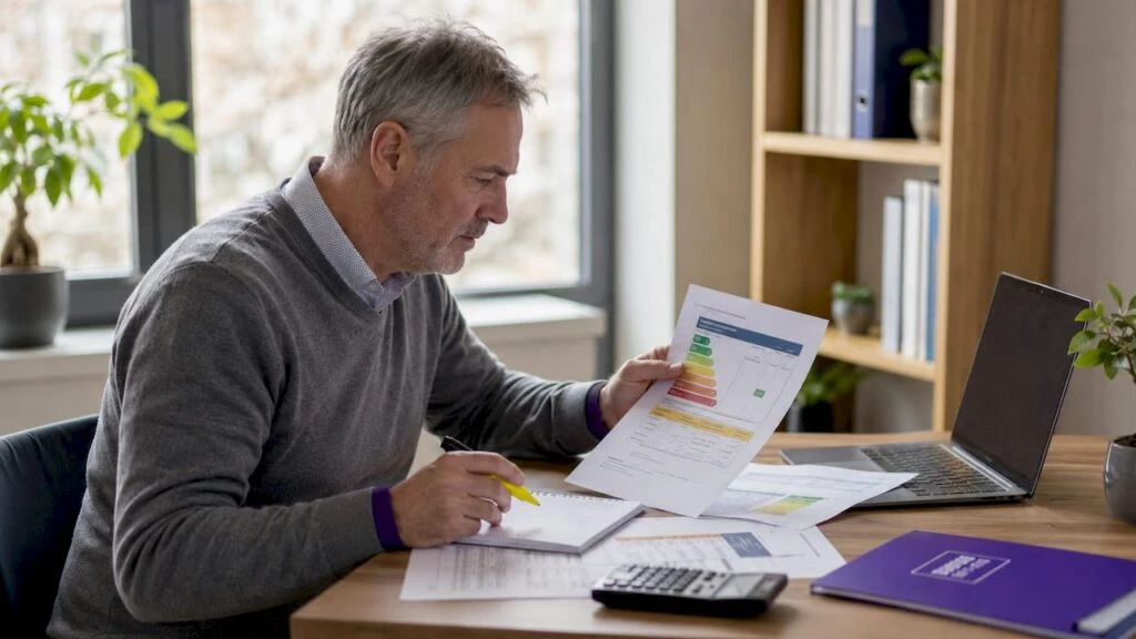 Landlord reviewing EPC certificate paperwork