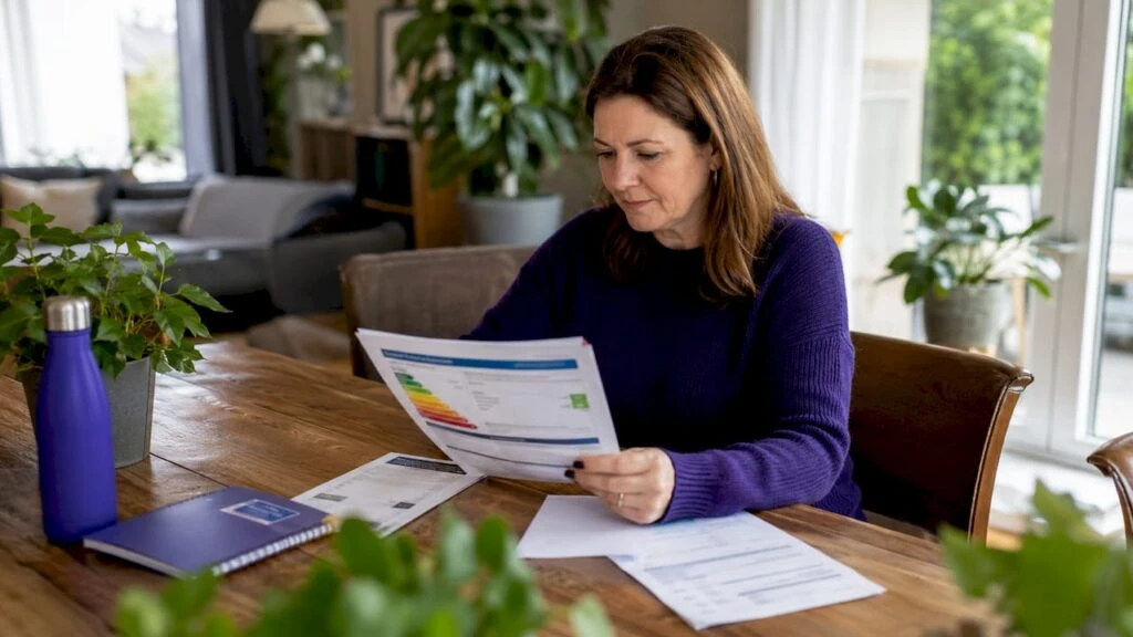 Property owner reviewing EPC rating documents
