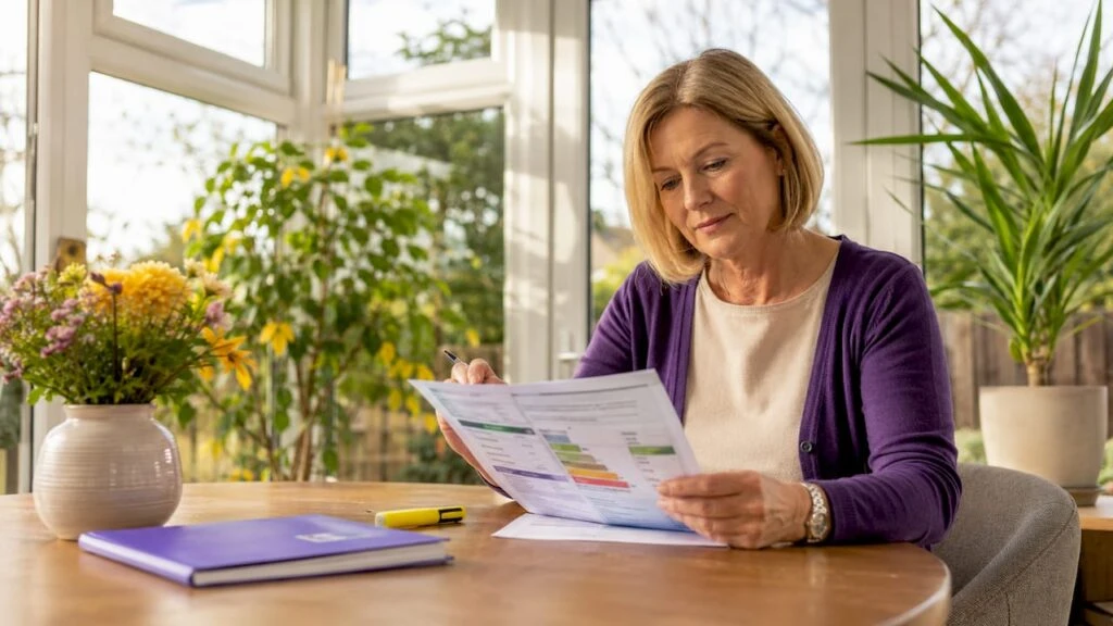 EPC assessor reviewing home energy report