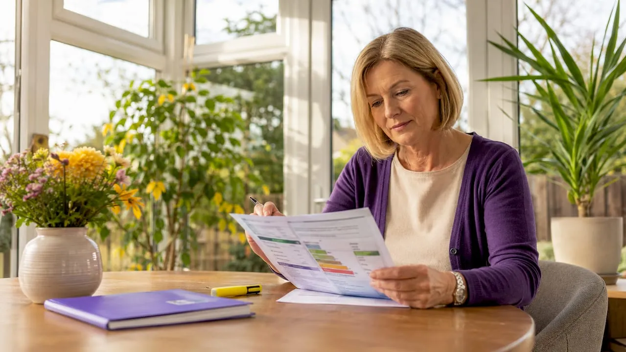 EPC assessor reviewing home energy report