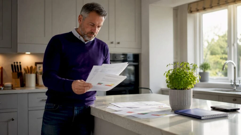 Landlord studying EPC regulations at desk