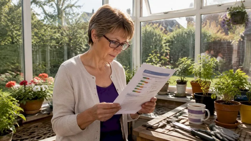 Homeowner reviewing EPC certificate kitchen