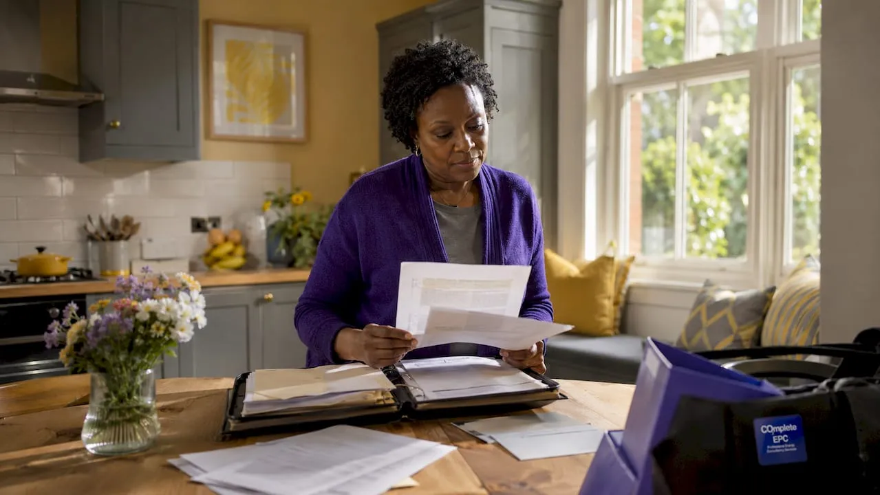 Landlord reviewing UK energy regulation papers