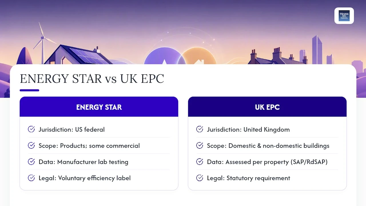 ENERGY STAR and EPC comparison diagram