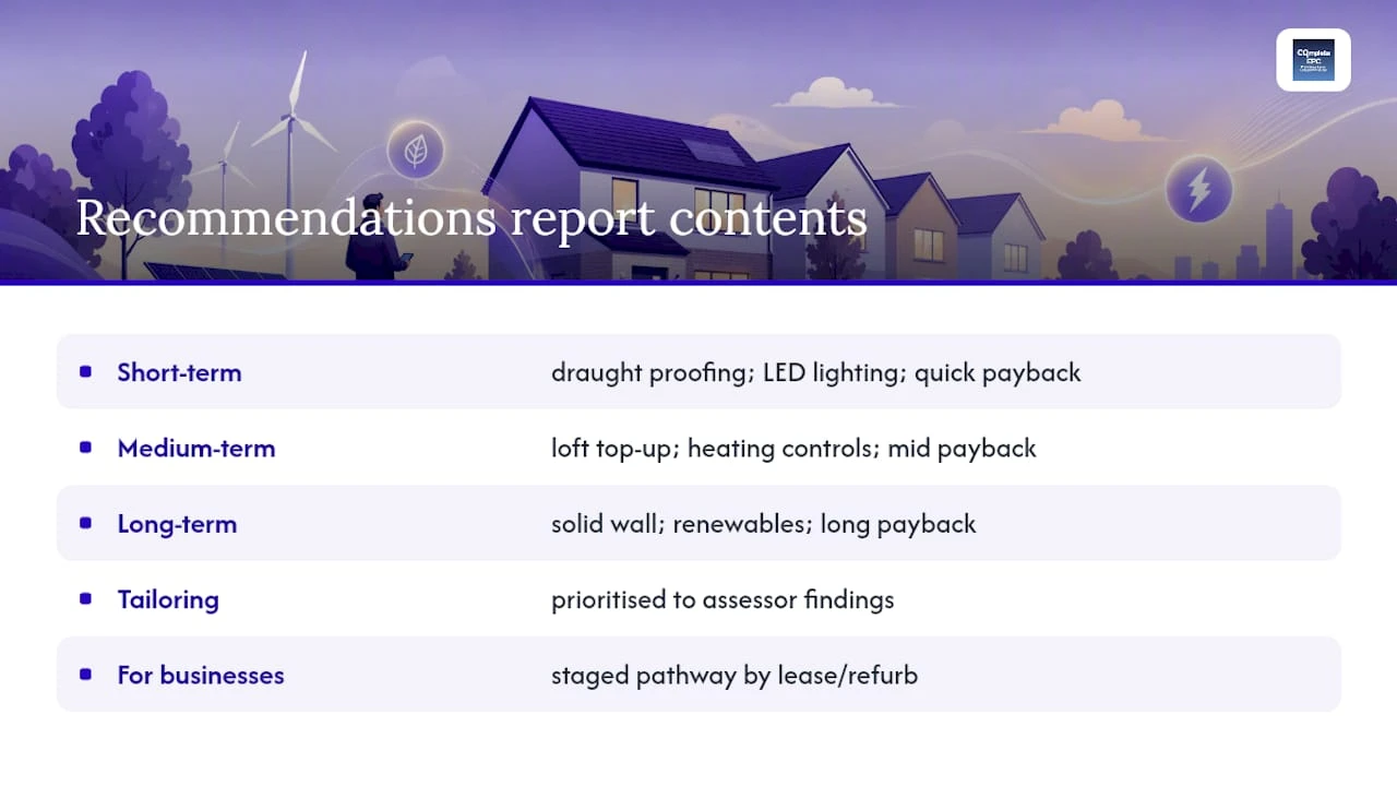 What the recommendation report actually tells you — overview diagram