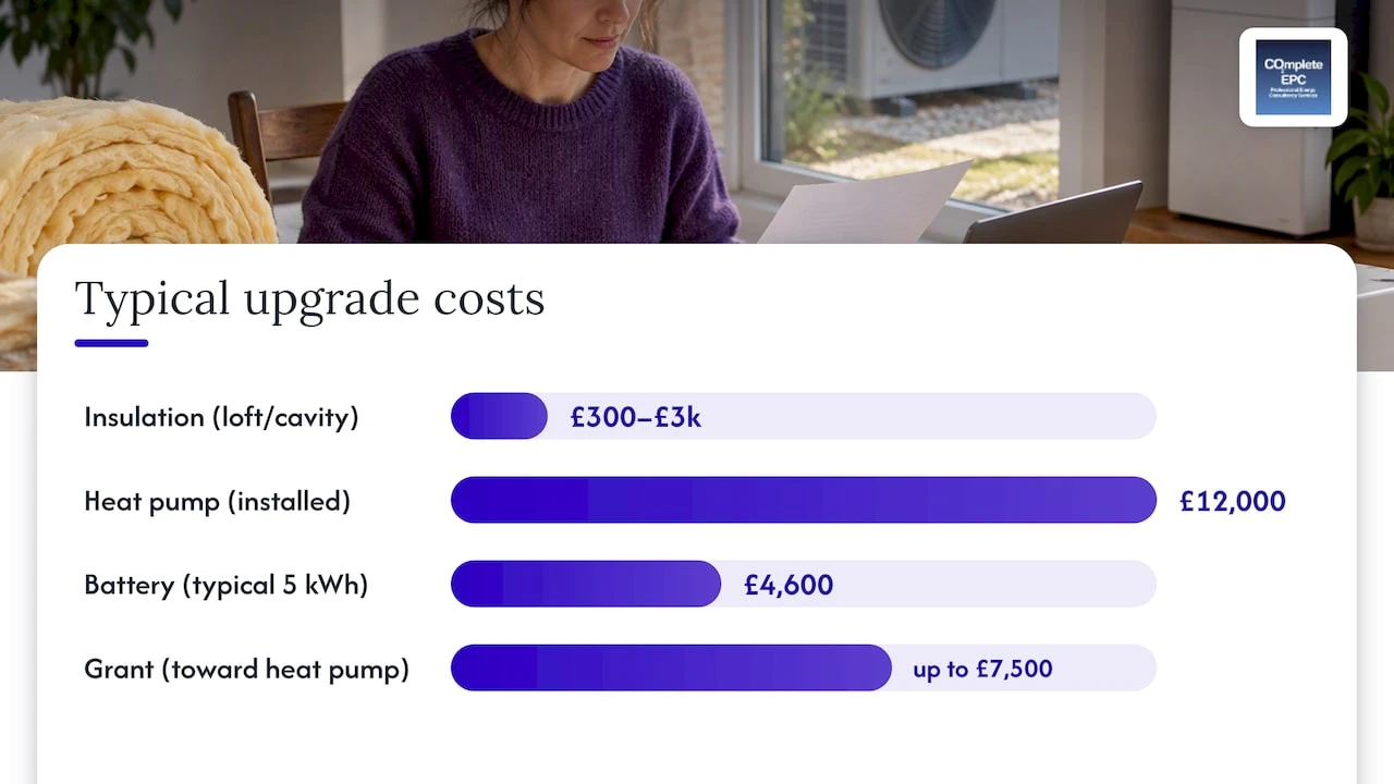 Comparison of home energy upgrade costs