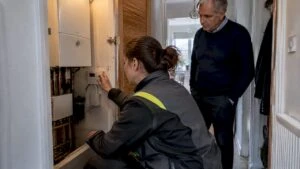 EPC assessor checking rental heating controls