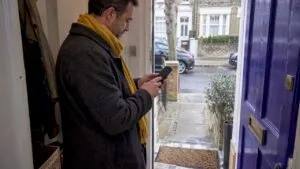 Property owner checking an EPC on phone