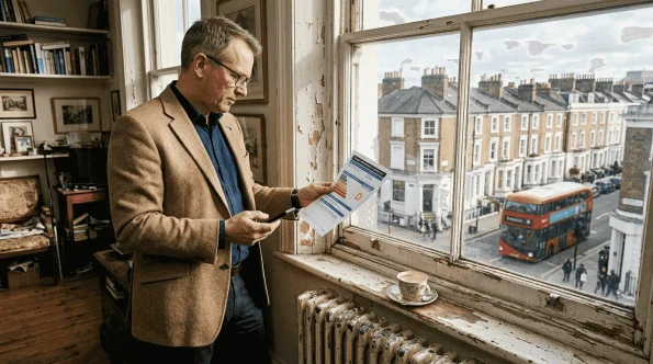 Landlord reviewing EPC certificate in London flat