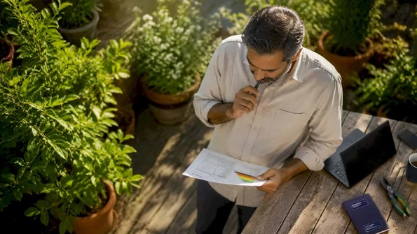 London property owner reviewing EPC at kitchen table