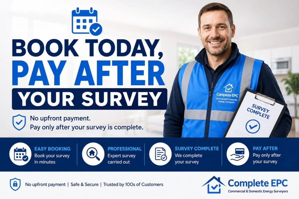 Survey booking and payment information